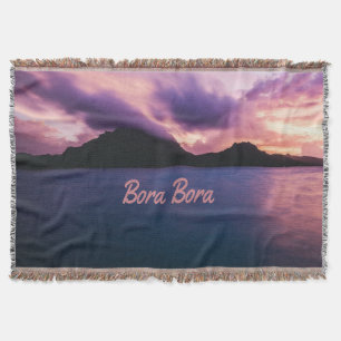 Bora Bora Suset Island Beach Throw Blanket