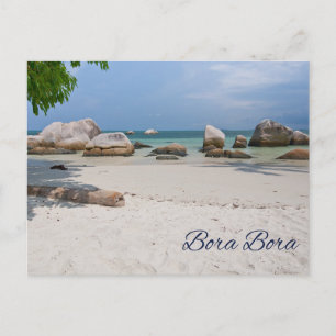 Bora Bora Tahiti Beautiful Tropical Beach Rocks Postcard