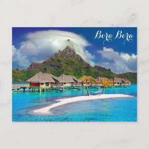 Bora Bora Tropical Island Beach Ocean Postcard