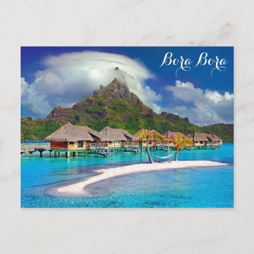 Bora Bora Tropical Island Beach Ocean Postcard