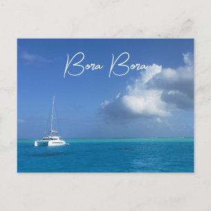 Bora Bora Tropical Island Paradise Yacht Postcard