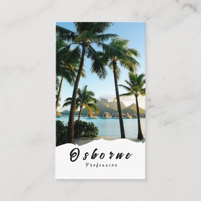 Bora Bora Tropical Vibes beach paradise travel Business Card (Front)