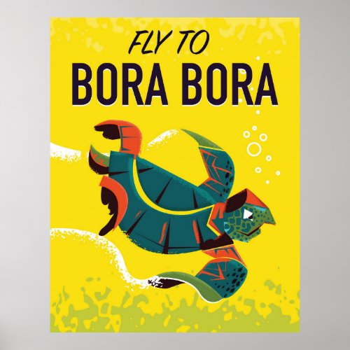 Bora Bora vintage travel poster