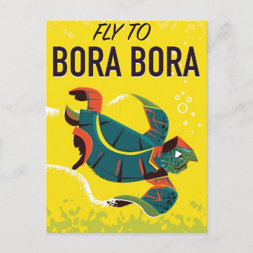 Bora Bora vintage travel poster Postcard