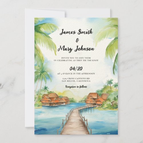 Bora Bora Wedding Invitation destination wedding