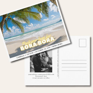 Bora Bora Wedding Island Save the Date Postcard