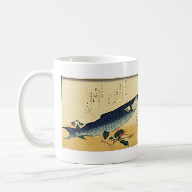 Bora (Gray Mullet) Hiroshige's Japanese Fish Print Coffee Mug (Left)
