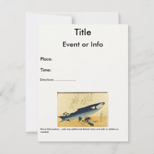 Bora (Gray Mullet) Hiroshige's Japanese Fish Print Invitation