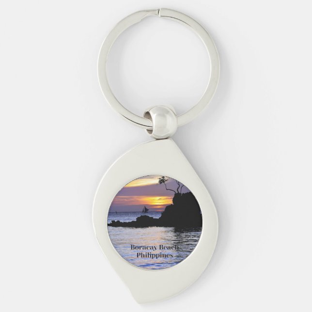 Boracay Beach, The Philippines, Keychain (Front)