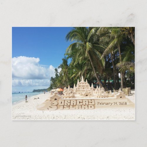 Boracay Beautiful Castle _ Customize DATE Postcard