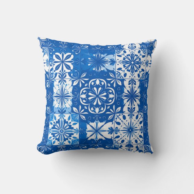 Boracay Blue Throw Pillow (Front)