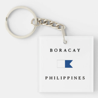 Boracay Philippines Alpha Dive Flag Keychain