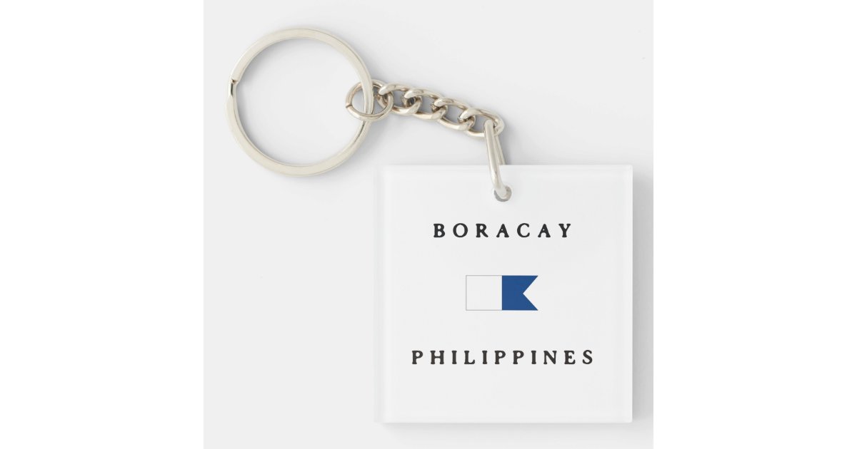 Boracay Philippines Alpha Dive Flag Keychain | Zazzle.com