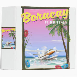 Boracay Philippines beach travel poster 3 Ring Binder