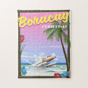 Boracay Philippines beach travel poster Jigsaw Puzzle