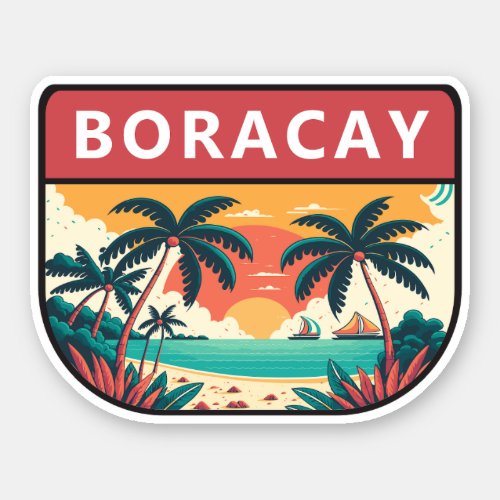 Boracay Philippines Retro Emblem Sticker