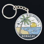 Boracay Philippines Vintage Keychain<br><div class="desc">Boracay vector art design. Boracay is a small island in the central Philippines. It's known for its resorts and beaches.</div>