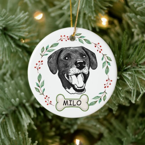 Borador Dog Personalized Hand Drawing Ceramic Ornament