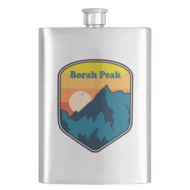 Borah Peak Idaho Sunrise Flask (Front)