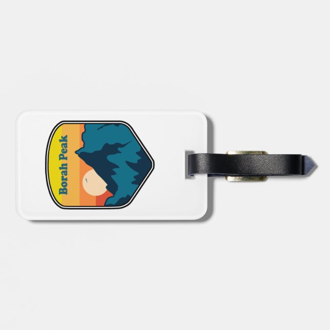 Borah Peak Idaho Sunrise Luggage Tag (Back Horizontal)