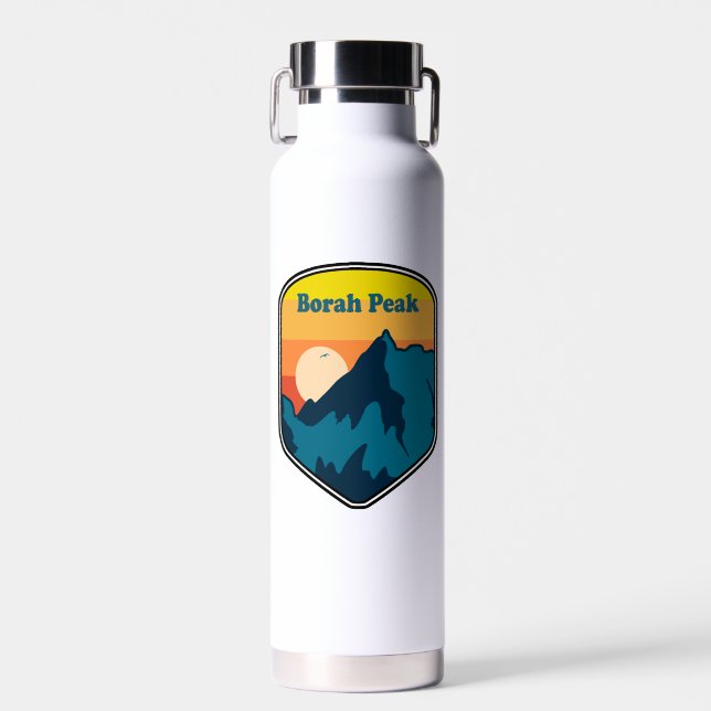 Borah Peak Idaho Sunrise Water Bottle (Front)