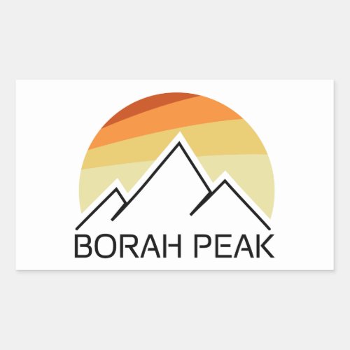 Borah Peak Retro Rectangular Sticker