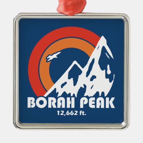 Borah Peak Sun Eagle Metal Ornament