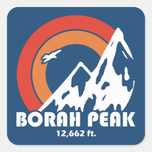 Borah Peak Sun Eagle Square Sticker