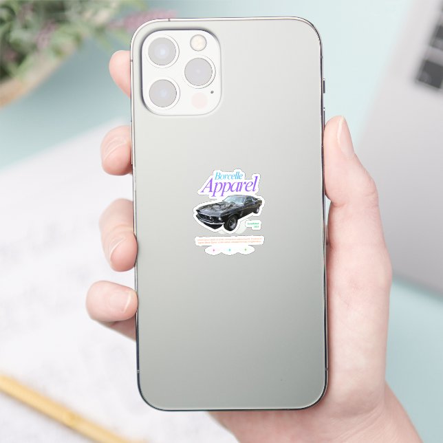 Borcelle Apparel Custom-Cut Vinyl Sticker (Phone)