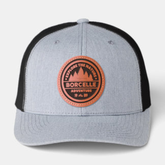 Borcelle Faux Leather Patch Trucker Hat
