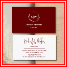 Bordeaux and White | Modern Initials Monogram