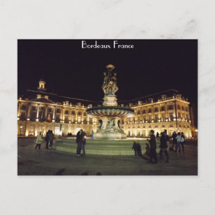 Bordeaux at night postcard