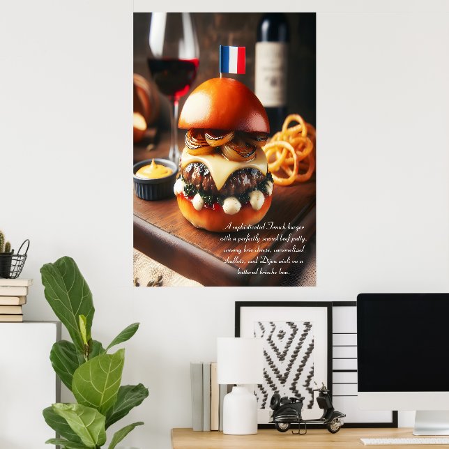 Bordeaux Bistro Burger 24x36 Poster (Home Office)