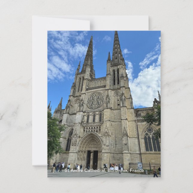 Bordeaux Cathedral, (Saint-André de Bordeaux) on a Holiday Card (Front)