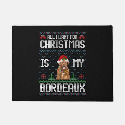 Bordeaux Dog Ugly Christmas Sweater Doormat