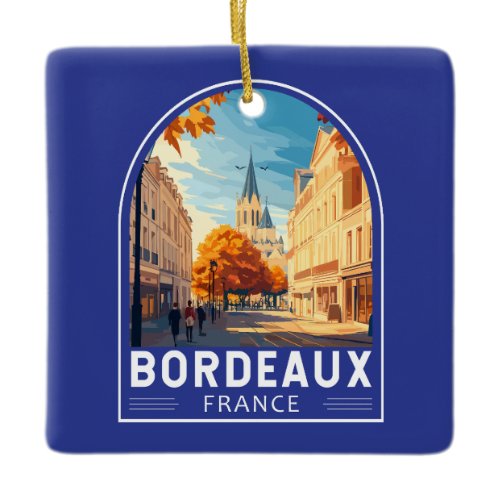 Bordeaux France Travel Art Emblem Ceramic Ornament