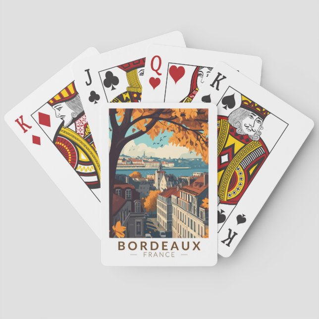 Bordeaux France Travel Art Vintage Poker Cards (Back)