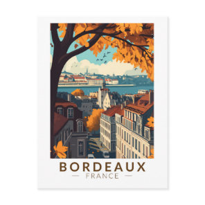 Bordeaux France Travel Art Vintage Postcard
