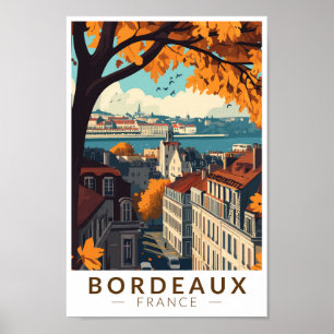 Bordeaux France Travel Art Vintage Poster