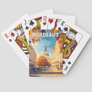 Bordeaux France Vineyard Travel Art Vintage Poker Cards