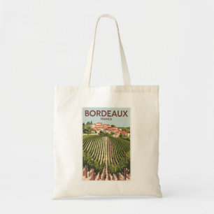 Bordeaux France Vineyard Travel Art Vintage Tote Bag