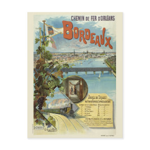 Bordeaux France Vintage Poster 1896 Postcard