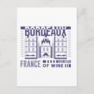Bordeaux France Wine City Graphic Postcard