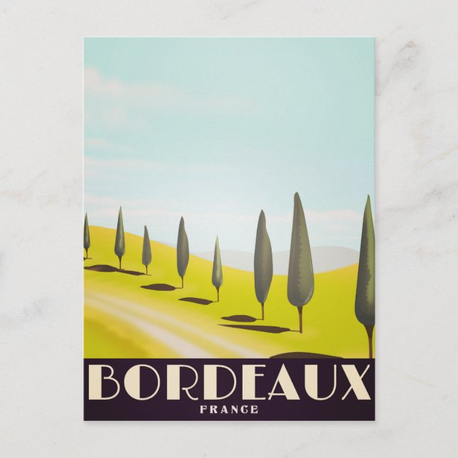 Bordeaux, french Vintage style travel poster Postcard (Front)
