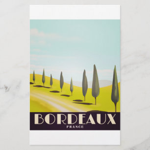 Bordeaux, french Vintage style travel poster Stationery