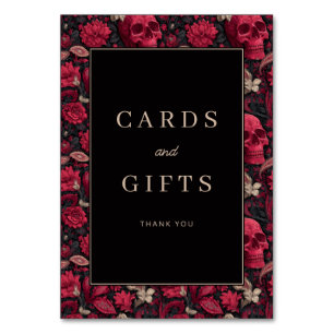 Bordeaux Gothic Paisley Wedding Table Number