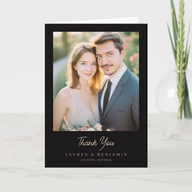 Bordeaux Gothic Paisley Wedding Thank You Card (Front)