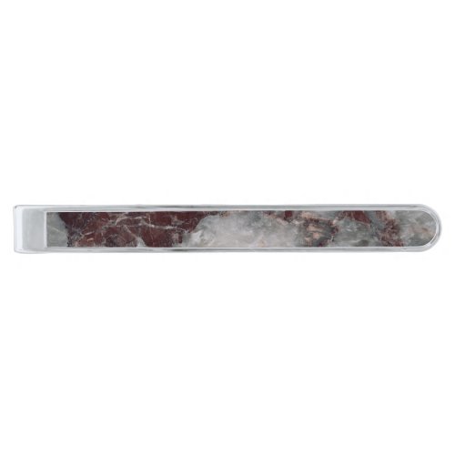 Bordeaux Grisso Decorative Stone _ Rugged Beauty Silver Finish Tie Bar