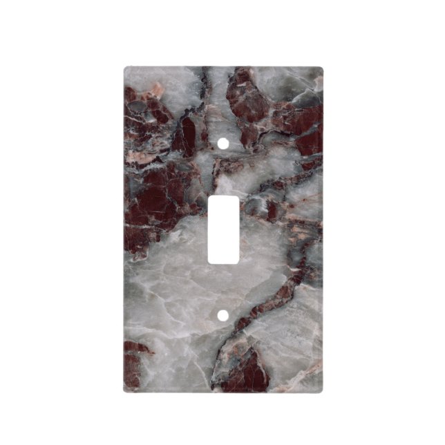 Bordeaux Grisso Stone Pattern Background - Rugged Light Switch Cover (Front)