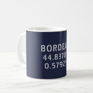 Bordeaux Latitude Longitude Coffee Mug
